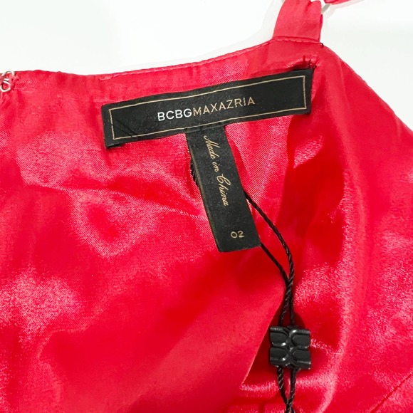 BCBG Maxazria Coral Passion Tiered Ruffle Mini Dress One Shoulder Size 2 NWT - Picture 6 of 9